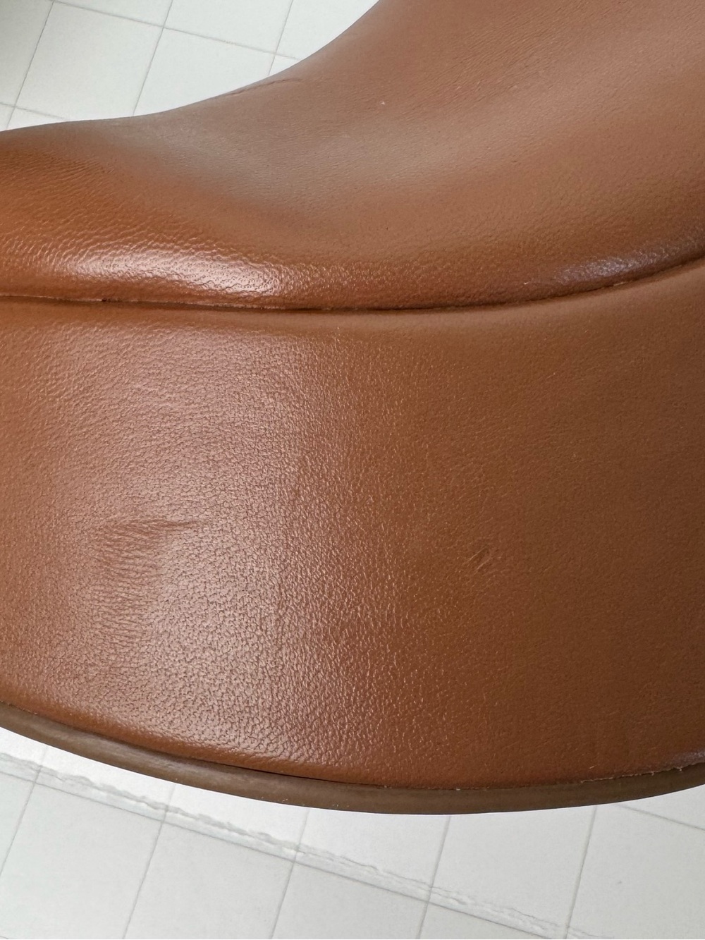 Larroudé Miso Platform Clogs Caramel Brown Leather Size 10 - Picture 7 of 10